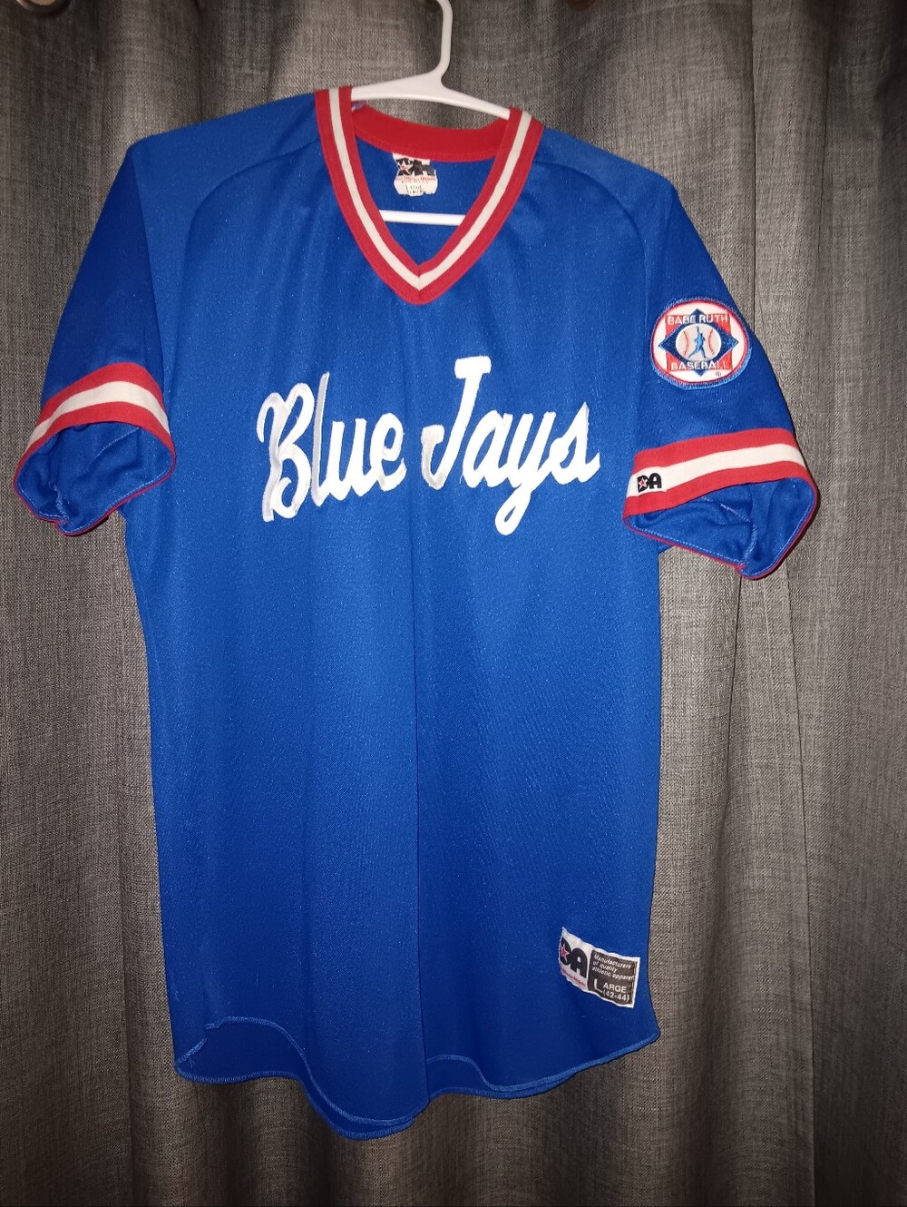Blue Jays Retro Babe Ruth Style Royal Blue Baseball Jersey Large DA